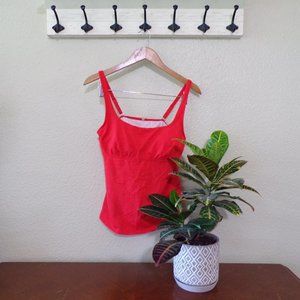 Land's End Women's Red Tankini Swim Top